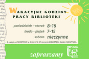Wakacyjne godziny pracy biblioteki