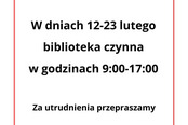 Godziny otwarcia biblioteki w ferie