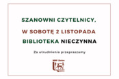 2 listopada - biblioteka nieczynna