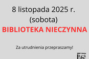 8 listopada biblioteka nieczynna!